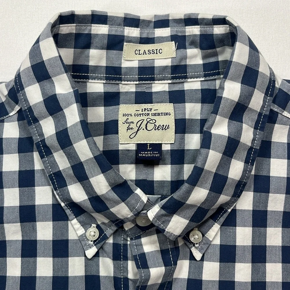 Blue and White Checkered Men's Shirt